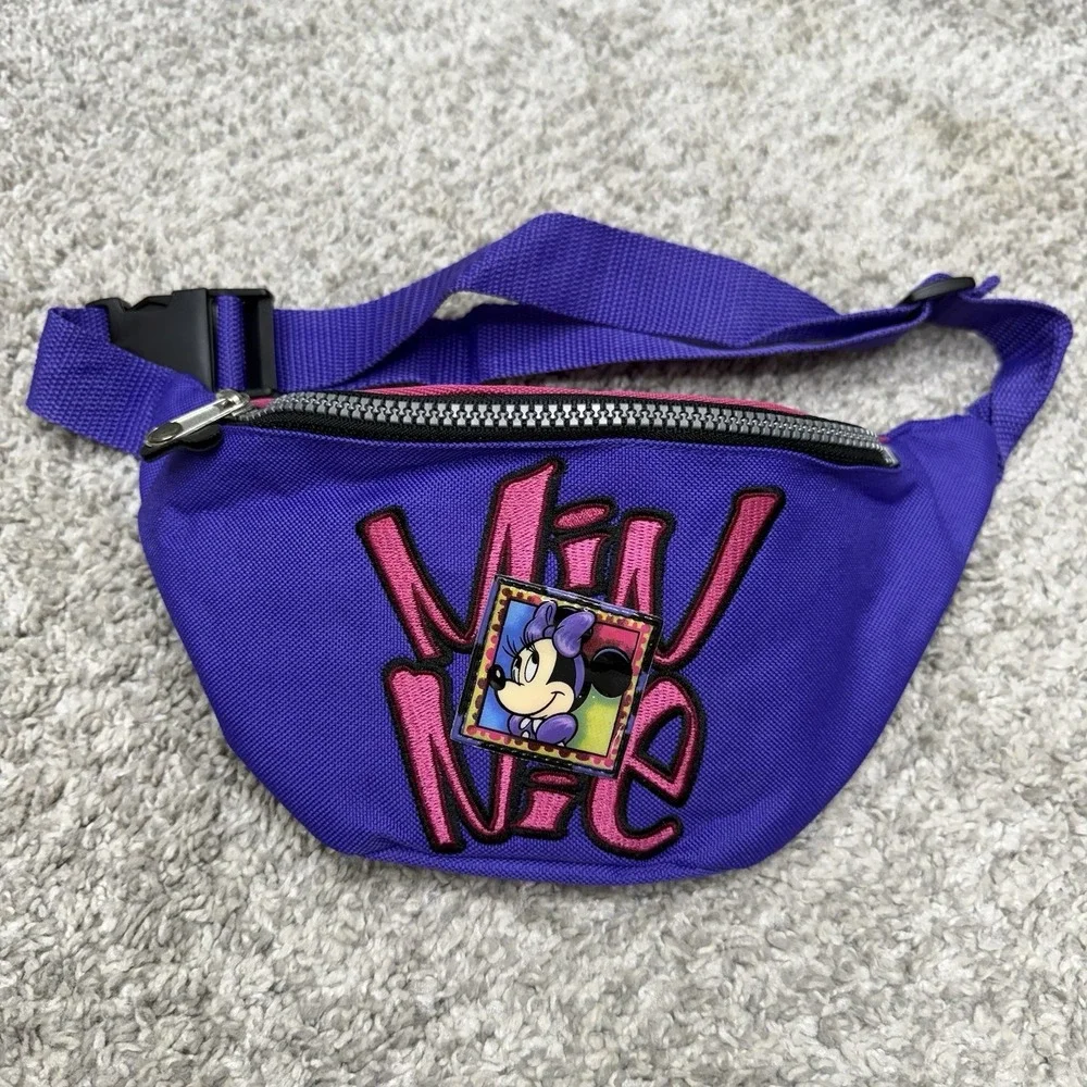 Walt Disney World Kids Minnie Mouse Fanny Pack Hip Bag Purple/Pink adjustable